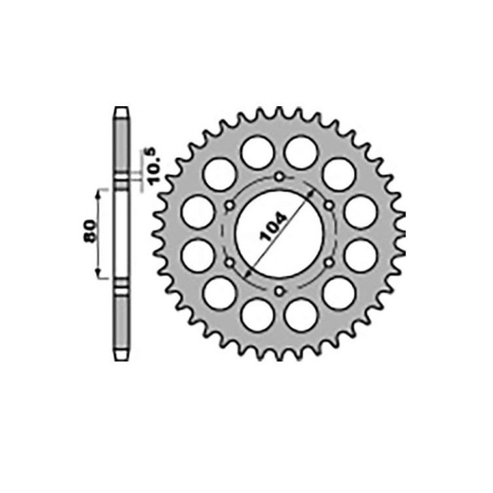 JR zębatka tylna 501 33 kawasaki z 750 c 80-87, gpz 1100 81-85 (łańc. 630)