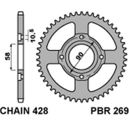 PBR zębatka tylna 269 44 C45 honda daelim vc 125S 96-99 (łańc. 428) (JTR269.44) (made in italy)