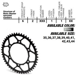MOTO-MASTER zębatka tylna stalowa ultralight 4395 42 (439542) ktm SX 50/SX 50 mini '04-'13 (łańc. 415)