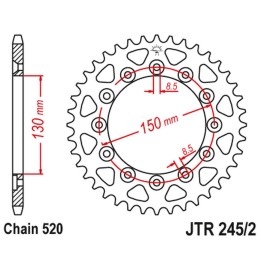 JT zębatka tylna 270 39 yamaha wr 250R '08-'20 (27039JT) (JTR245/2.40) (łańc. 520)
