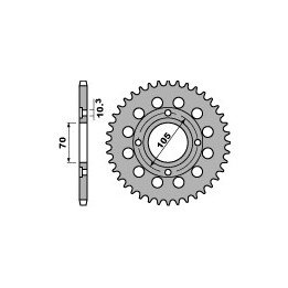 PBR zębatka tylna 278 38 C45 honda cb 250/360/400 73-79 (łańc. 530) (JTR278.38) (made in italy)