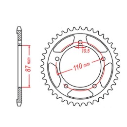 MTX parts zębatka tylna 795 39 suzuki gs 500 e/f '88-'10 (JTR823.39) (łańc. 520)
