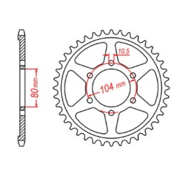 MTX parts zębatka tylna 4542 41 kawasaki zzr 1400 (06-10) (łańc. 530) (JTR1493.41)