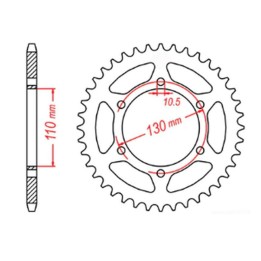 MTX parts zębatka tylna 504 41 kawasaki gpz 500S 94-05 (JTR486.41) (łańc. 520)