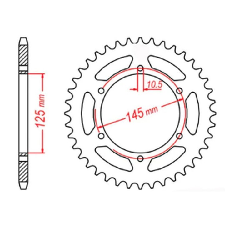 MTX parts zębatka tylna 866 48 yamaha xj 600 diversion 95-03 (JTR855.48) (łańc. 520)