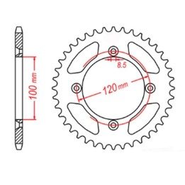 MTX parts zębatka tylna 798 49 suzuki rm 80/85, yamaha yz 80/85 '93-'14 (JTR798.49) (łańc. 428)