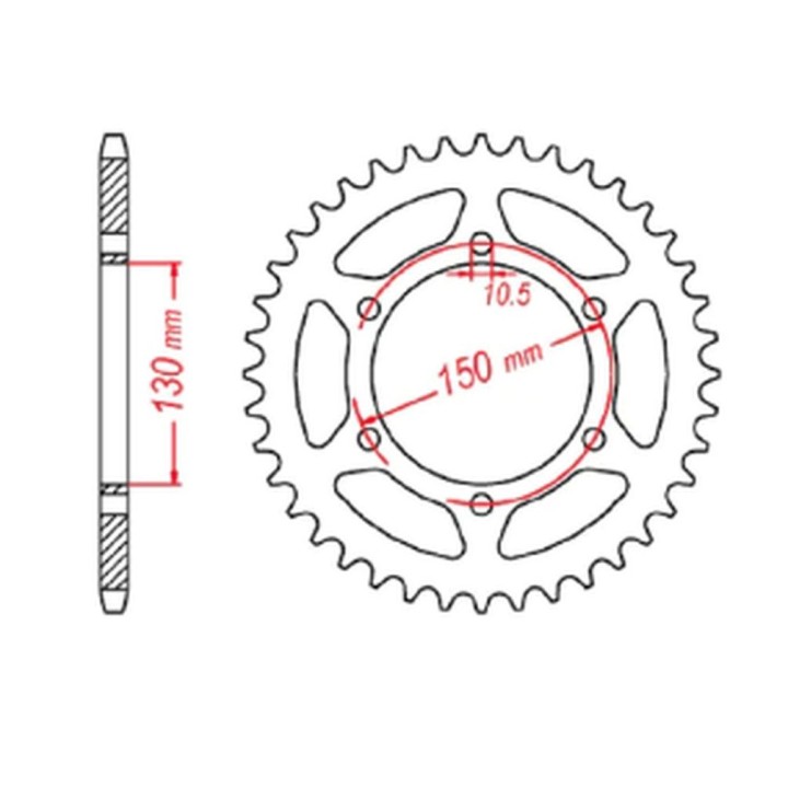 MTX parts zębatka tylna 236 46 honda nx 650 '95-'01, yamaha xj 6 '09-'15 (JTR305.46)* (łańc. 520) - patrz również 430946 (JTR24…