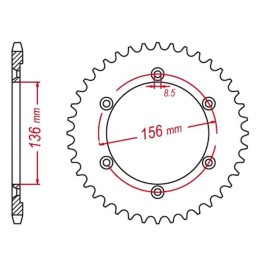 MTX parts zębatka tylna 4365 43 suzuki dr 650 se '96-'12 (JTR1791.43) (łańc. 525)