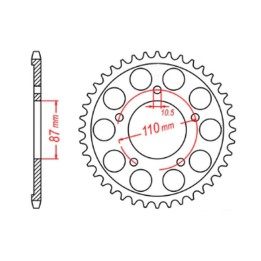 MTX parts zębatka tylna 828 44 suzuki sv 650 99-13 (JTR807.44) (łańc. 525)