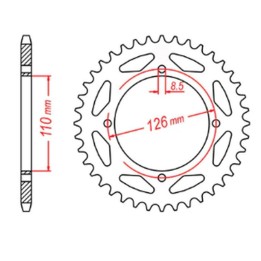 MTX parts zębatka tylna 4418 47 kawasaki kx 65 '02-'20 (JTR1465.47) (łańc. 420)