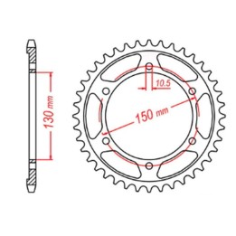 MTX parts zębatka tylna 300 42 yamaha tdm 900 '02-'13 (JTR300.42) (łańc. 525)