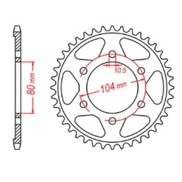 MTX parts zębatka tylna 4359 43 kawasaki ZX750R, ninja, klz versys (12-) (JTR1489.43) (łańc. 525)