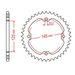 MTX parts zębatka tylna 4588 38 yamaha yfz 450R '09-'19, yfm 250/350/450/700 raptor (458838JT) (łańc. 520) - może zastąpić JTR8…