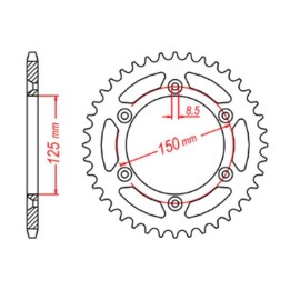 MTX parts zębatka tylna 899 40 ktm sx/exc (JTR897.40) (łańc. 520)