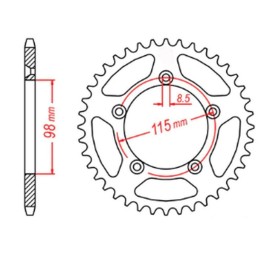 MTX parts zębatka tylna 4552 48 ktm SX 65 '12-'18 (JTR894.48) (łańc. 420)