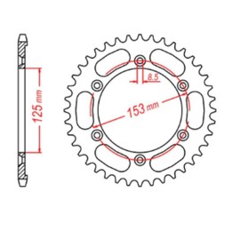 MTX parts zębatka tylna 4547 54 honda XR 125L '03-'07 (JD19) (JTR1258.54) (łańc. 428)