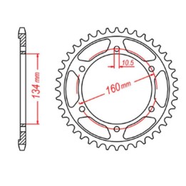 MTX parts zębatka tylna 4405 42 honda cbr 600RR '03-'06 (PC37) (JTR1307.42) (łańc. 525)