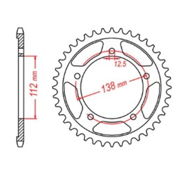MTX parts zębatka tylna 408 43 honda cbr 600F '91-'96, cbf 1000 '06-'10 (SC58) (JTR302.43) (łańc. 530)