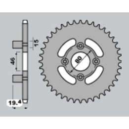 CHT zębatka tylna 319 48 malaguti 50 enduro 86-91 (319-48)