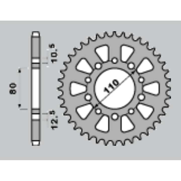 JR zębatka tylna 334 45 honda cbx 550F '82-'86, cbx 750F '84-'86 (JTR1334.45)