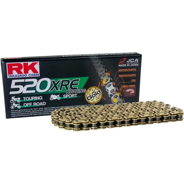 RK łańcuch napędowy GB520XRE-110 (xw-ring) zakuwka (clf) w zestawie