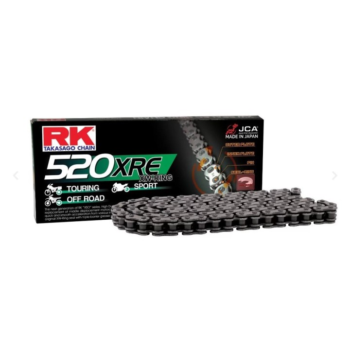 RK łańcuch napędowy 520XRE-120 (xw-ring) zakuwka (clf) w zestawie