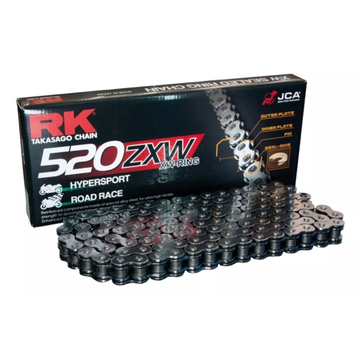 RK łańcuch napędowy 520ZXW-122 (xw-ring) zakuwka (clf) w zestawie