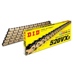 DID łańcuch napędowy 520VX3GB-106 (106 ogniw) x-ring złoty (otwarty + zakuwka)