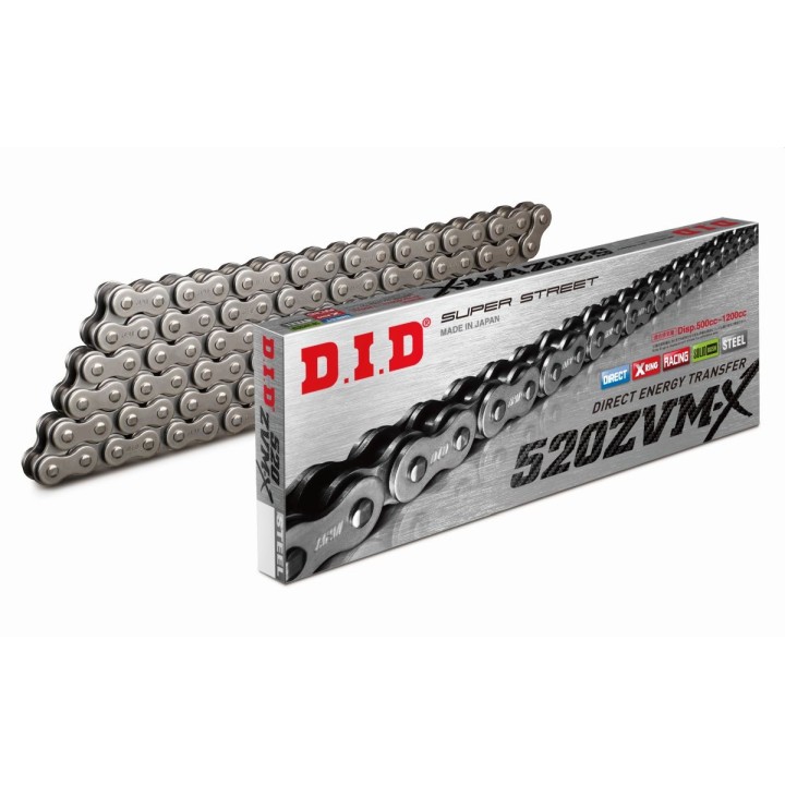 DID łańcuch napędowy 520ZVMX-100 (100 ogniw) x-ring (otwarty + zakuwka)