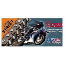 CZ łańcuch napędowy 520 dzo (110 ogniw) o-ring bronze do 750 ccm (street) (35,6 kn) + zakuwka drążona