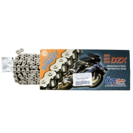 CZ łańcuch napędowy 520 dzx (114 ogniw) active ring (x-ring) chrom do 900 ccm (street) (37,8 kn) + zakuwka drążona