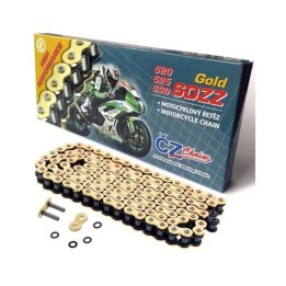 CZ łańcuch napędowy 520 sdzz (116 ogniw) active ring (x-ring) złoty do 900 ccm street (high performance) (41,5 kn) + zakuwka dr…