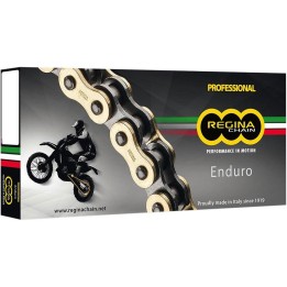 REGINA łańcuch napędowy 520ZSE (116 ogniw) z-ring enduro ultralight do 500CCM (złoty) (zapinka+zakuwka pełna+ zakuwka drążona)…