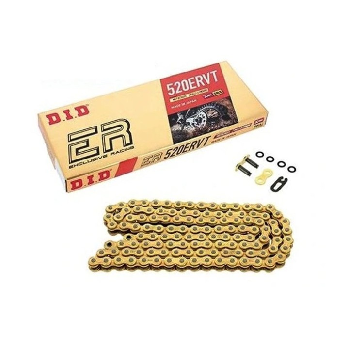 DID łańcuch napędowy 520ERVT-96 (96 ogniw) x-ring (złoty) (otwarty + zapinka)