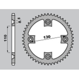 GROSSKOPF zębatka tylna aluminiowa 4306 53 honda cr 85 '03-'07, crf 150 '07-'25 (+2)