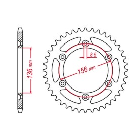 GROSSKOPF Jr zębatka tylna aluminiowa T7075 (ergal) 820 48 (82048) husqvarna cr/wr/te/tc '90-'13, beta rr '05-'12 (JTR822.48) (…