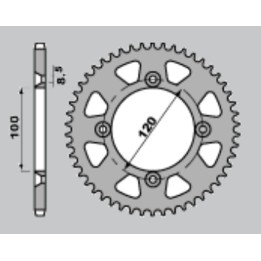 JR zębatka tylna aluminiowa (anodowana) 798 53 suzuki rm 80 '83-'01, rm 85 '02-'20, yamaha yz 80 '93-'01, yz 85 '02-'24