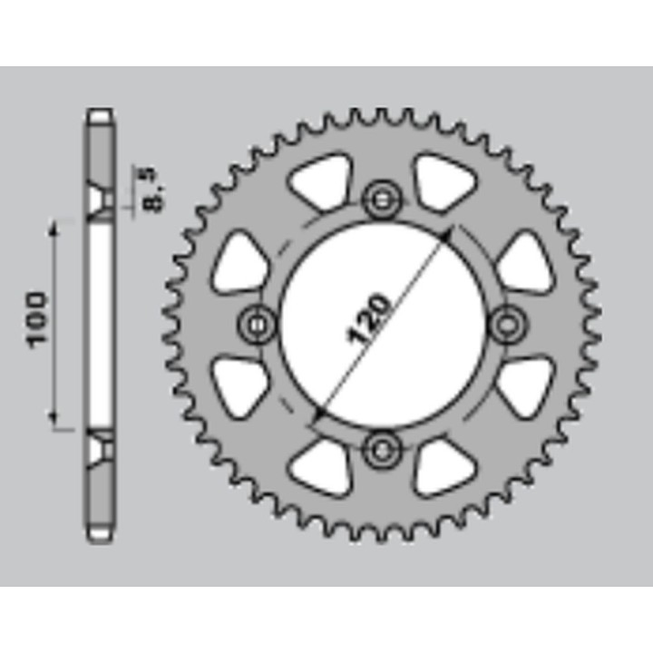 JR zębatka tylna aluminiowa (anodowana) 798 53 suzuki rm 80 '83-'01, rm 85 '02-'20, yamaha yz 80 '93-'01, yz 85 '02-'24