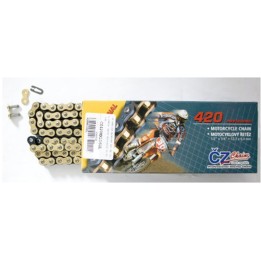 CZ łańcuch napędowy 420 MX (132 ogniw) złoty (motocross do 85 ccm) (22,0 kn) + zapinka