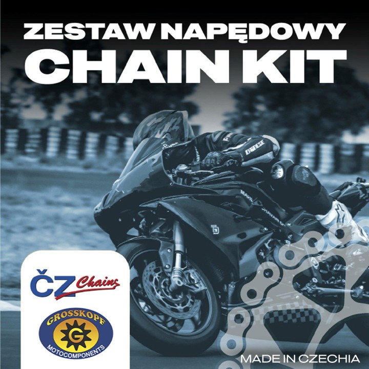 Cz ZESTAW napędowy kompletny ktm '90-'26, husqvarna '14-'26, gas gas '21-'26, husaberg '11-'14 (uwaga! łańcuch może wymagać skr…