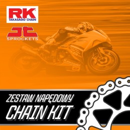 Rk ZESTAW napędowy kompletny yamaha FZ6 n / s fazer '04-'10 (16/46/530ZXW-118KG) (zębatki jt, tylnia czarna, łańcuch rk zxw cza…