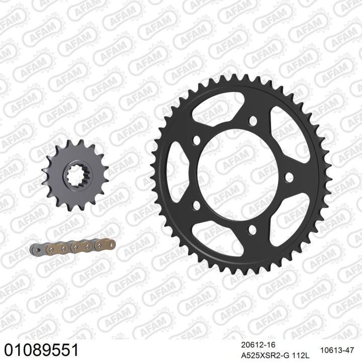 AFAM 2026/04 zestaw (komplet) napędowy honda xl 1000 v varadero 1999-2012 (20612-16, 10613-47, A525XSR2-G 112L)