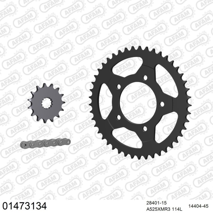 AFAM 2026/04 zestaw (komplet) napędowy suzuki sv 650 s ABS 2007-2013 (28401-15, 14404-45, A525XMR3 114L)