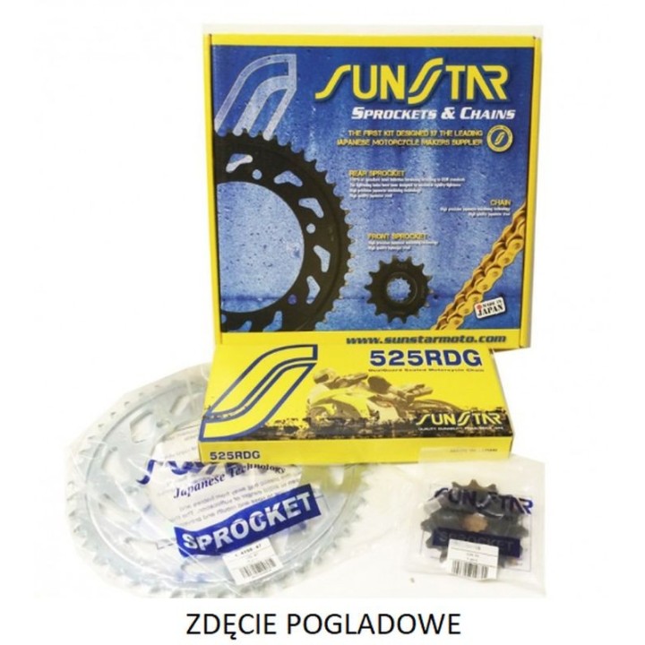 SUNSTAR zestaw napędowy suzuki gsxr 750 11-15 plus złoty (17/45/116) (do 1100CC) (SUN40417/SUN1-4474-45/SS525RTG1-116G) - made…