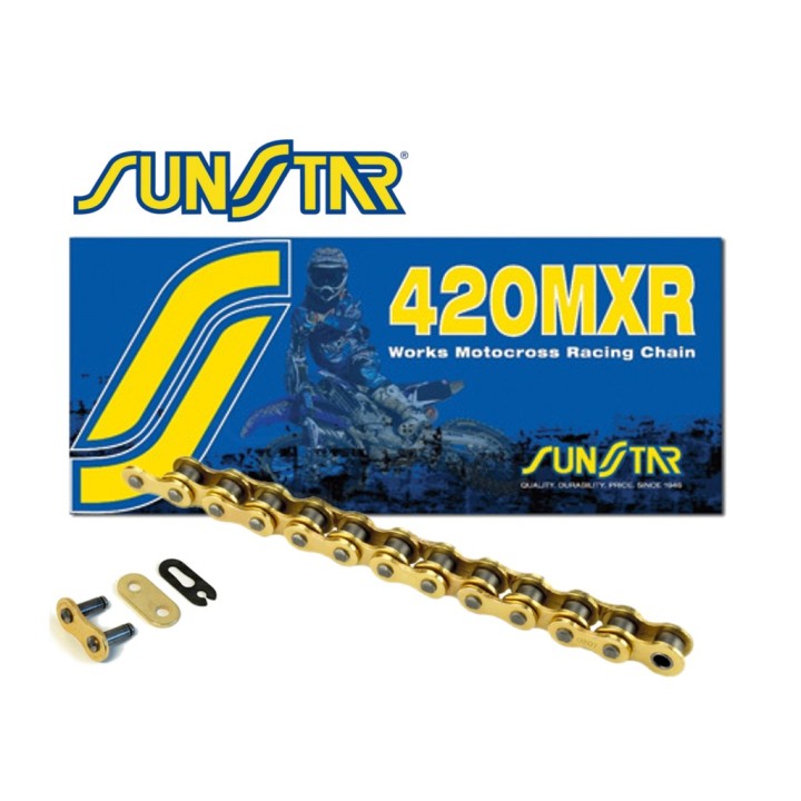 SUNSTAR łańcuch napędowy 420MXR-130G (420NZ3) motocross do 150 ccm ( - made in japan - oferta specjalna
