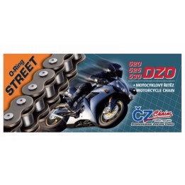CZ łańcuch napędowy 525 dzo (112 ogniw) o-ring bronze do 900 ccm (street) (40,0 kn) + zakuwka drążona
