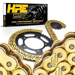 REGINA łańcuch napędowy 525HPE (124 ogniwa) z-ring supersport / enduro bezobsługowy złoty (zakuwka) (137HPE/1009)
