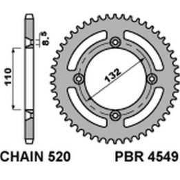 PBR zębatka tylna 4549 48 ktm 350 freeride (14-'20) 350 '12-'17 (made in italy)