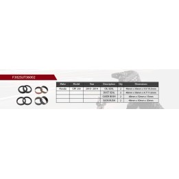 SHOWA zestaw naprawczy amortyzatora przedniego honda crf 250 '10-'14 (uszczelniacze olejowe x 2, pyłowe x 2, panewki x 4) (serv…