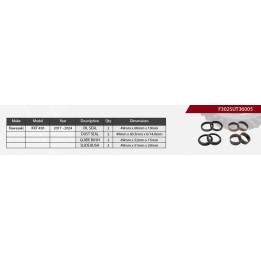 SHOWA zestaw naprawczy amortyzatora przedniego kawasaki kxf 450 '17-'24, (uszczelniacze olejowe x 2, pyłowe x 2, panewki x 4) (…